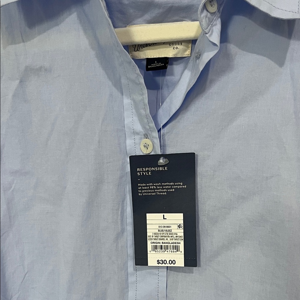 Universal Thread Light Blue Tie-Front Button-Up m… - image 4